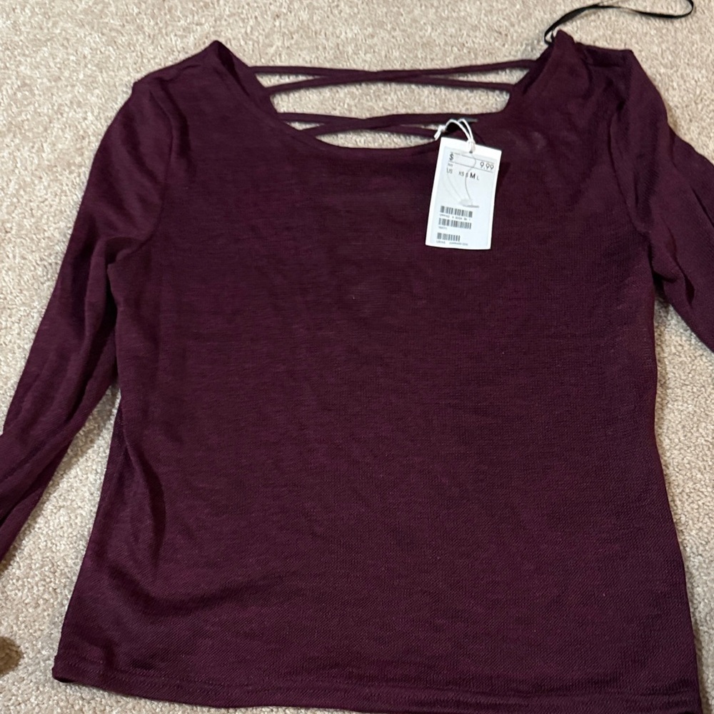 Divided NWT Deep Purple Long Sleeve Top